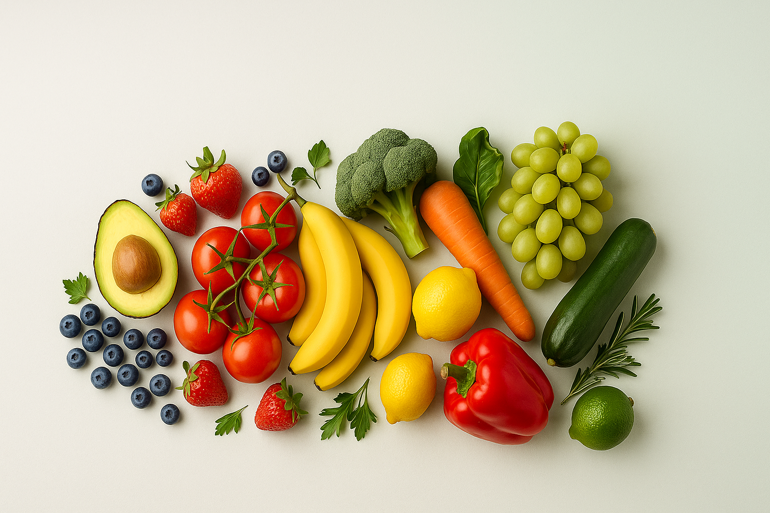 Fresh fruits and vegetables